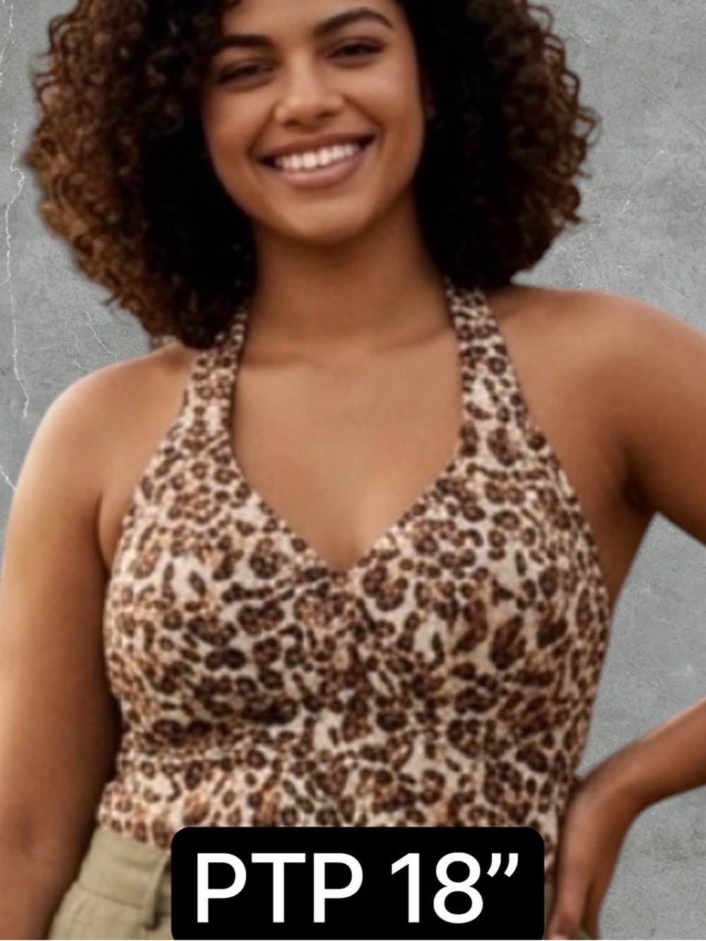 2 for $30 💎Plus Size Liz Claiborne Leopard Print Halter Tank Top